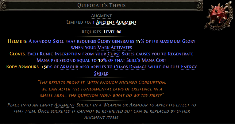 MMOJUGG Path of Exile 2 Quipolatl's Thesis Details View of Item Function and Use